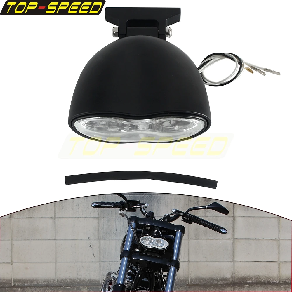 

Для Harley Chopper Bobber на заказ Honda Cyclops на заказ мотоциклетная фара двойная овальная волна двойные фары мото двойной передний свет