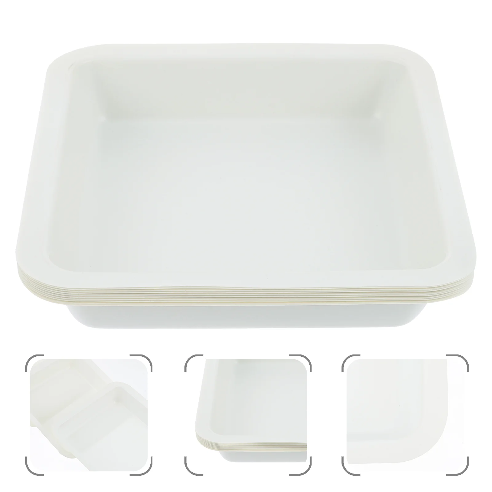 

10 Pcs Weighing Boat Disposable Plastic Square Dishes Mini Containers Anti-Static Plates Metal Food Tray