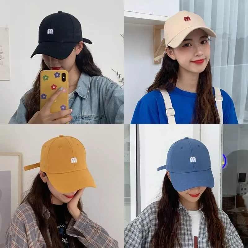 

Men Couple Summer Cotton Baseball Cap Alphabet Letter Embroidery Solid Color Harajuku Hip Hop Street Snapback Hat