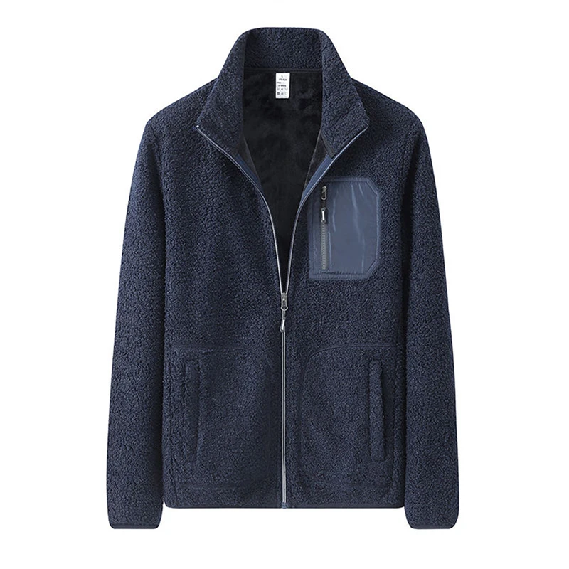 

2022 Autumn Winter New Stand Collar Warm Mature Cold Coat Trendy Heavy Clothing Casual Fleece Stylish Men's Jackets