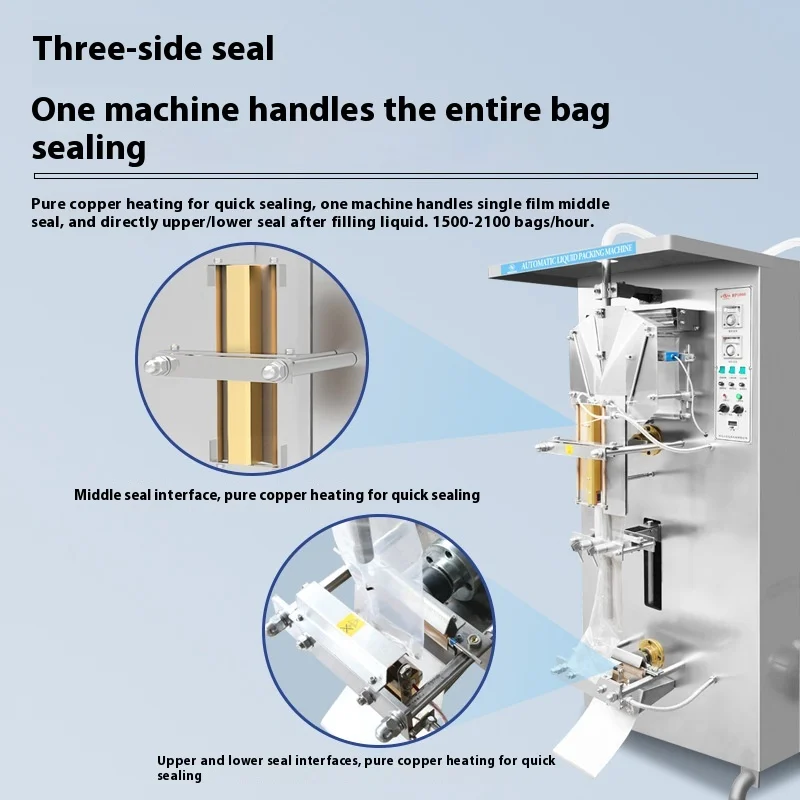 Фото Автоматическая машина для фасовки жидкостей CHINCAN: для чистой воды, йогурта, напитков, молока, сока, льда, пива (дозированная фасовка в пакеты) №3