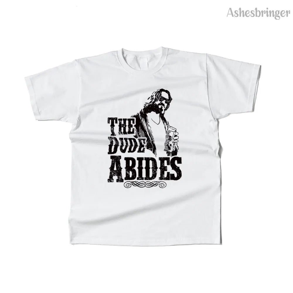 Мужская хлопковая забавная футболка в стиле ретро с рисунком The Dude Abides уличная