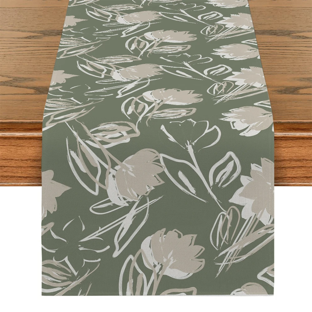 Цветы граффити из магнолии Настольная дорожка украшение для кухни обеденного