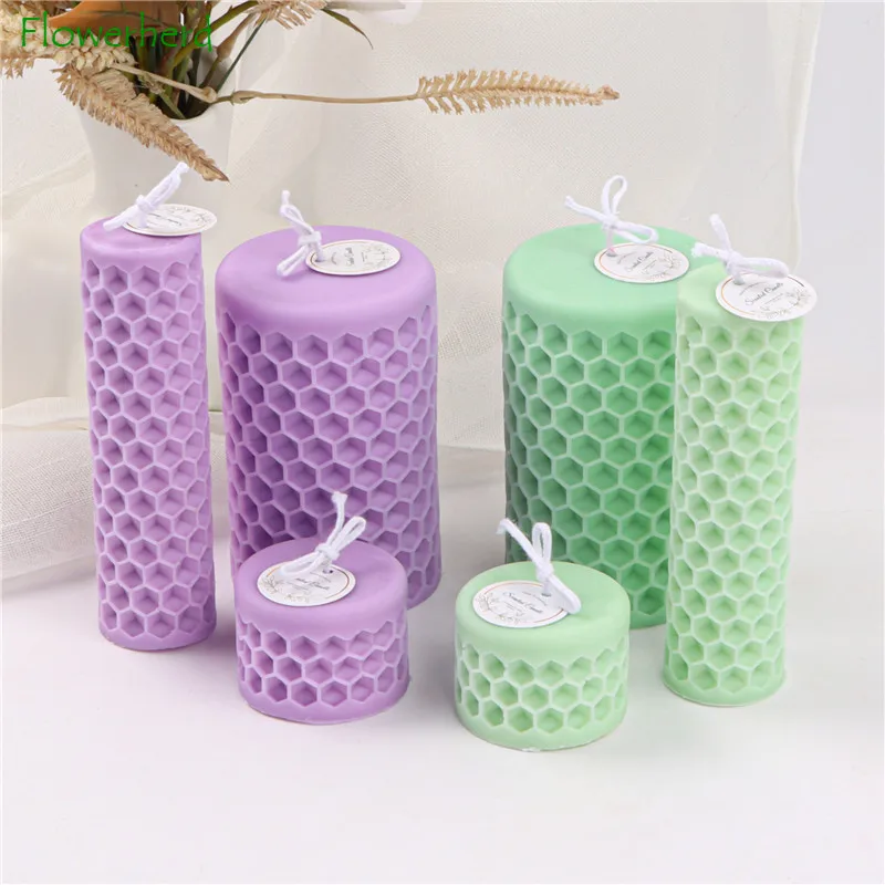 

Silicone Cylindrical Honeycomb Scented Candle Mold DIY Gypsum Fondant Handmade Soap Mold Candle Making Supplies Cake Decoration
