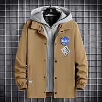 spring and autumn jacket mens fake two piece couple wear ins all match trend loose hong kong style japanese jacket men