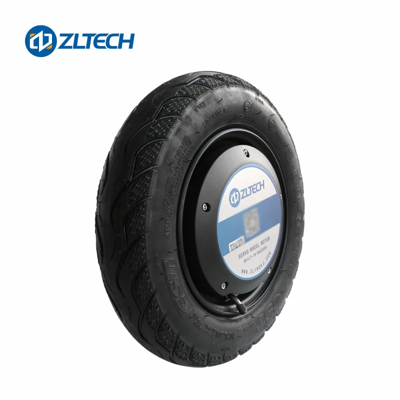 Фото 2026 ZLTECH ROHS 14-дюймовый 48В 800Вт 17Нм 300кг нагрузка 150 об/мин внедорожный мотор-колесо с резиновой шиной и энкодером для сельскохозяйственных роботов №3