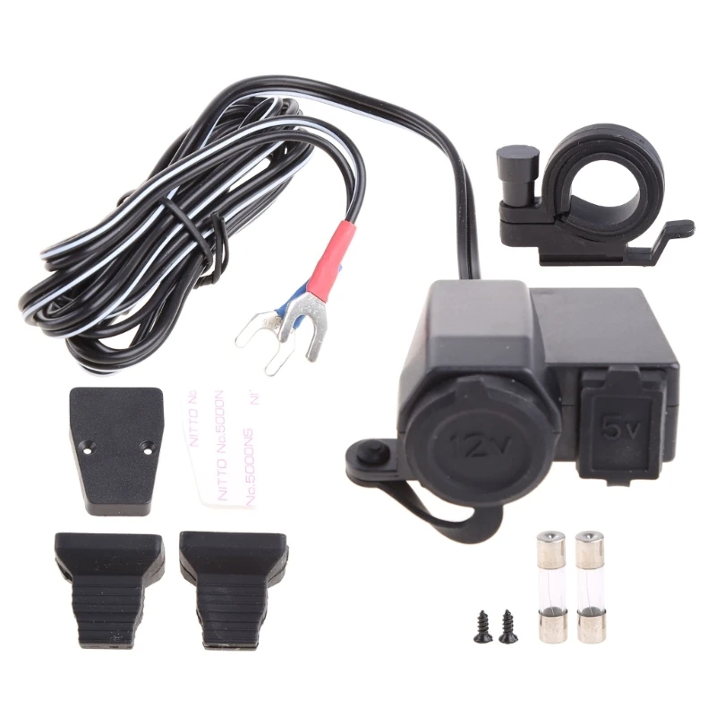 

12V USB Cigarette Power Port Integration Outlet Socket For Motorcycle GTWS