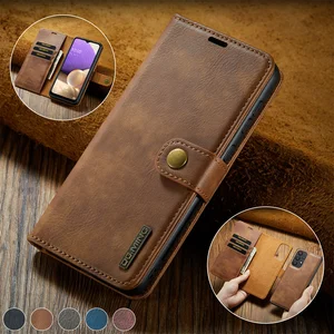 Genuine Leather Wallet Case for Samsung Galaxy A52s A73 A53 A33 A13 A72 A42 A32 M31 5G S22 2-in-1 Ma in USA (United States)