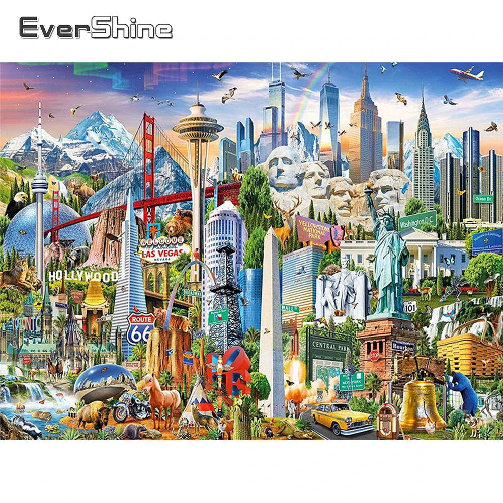 

EverShine полная площадь алмазная мозаика город бисером рукоделие алмазная вышивка строительство картина стразами пейзаж живопись искусство с...