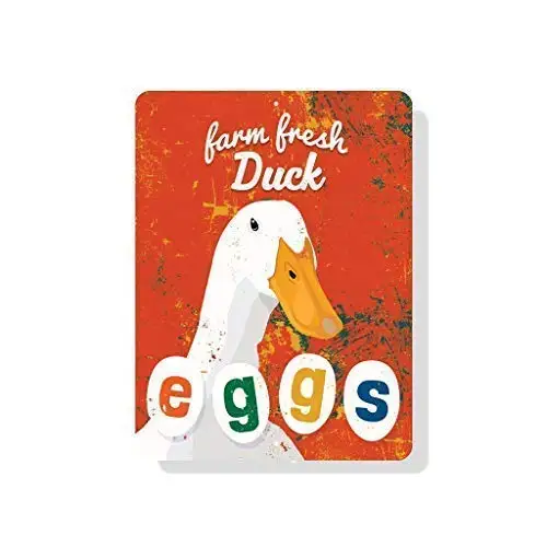 Kalynvi жестяной знак Персонализированная ферма свежие яйца утки винтажный 12x16ation