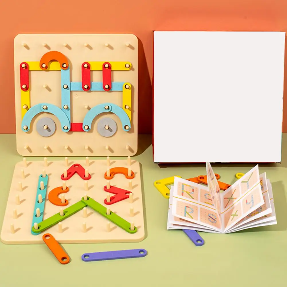 

1 Set Detailed Baby Toy Graphics Geometric Pegboard Puzzle Wooden Puzzle Thickened Thinking Logic Training