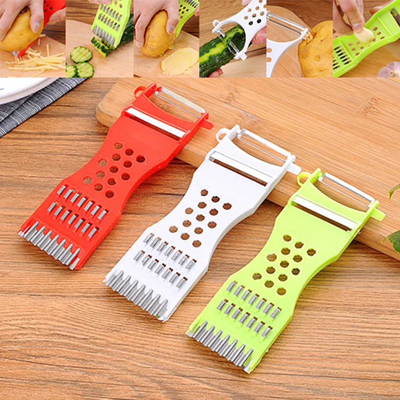

2 PCS Peeler Large Multi-Functional Four-in-One Chopper Peeler Vegetable Shredded Tool Carrot Grater Fruit Knife