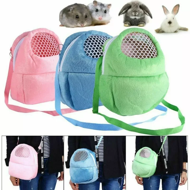

2022JMT Small Pet Carrier Rabbit Cage Hamster Chinchilla Travel Warm Bags Guinea Pig Carry Pouch Bag Breathable Pet Cage Rat L