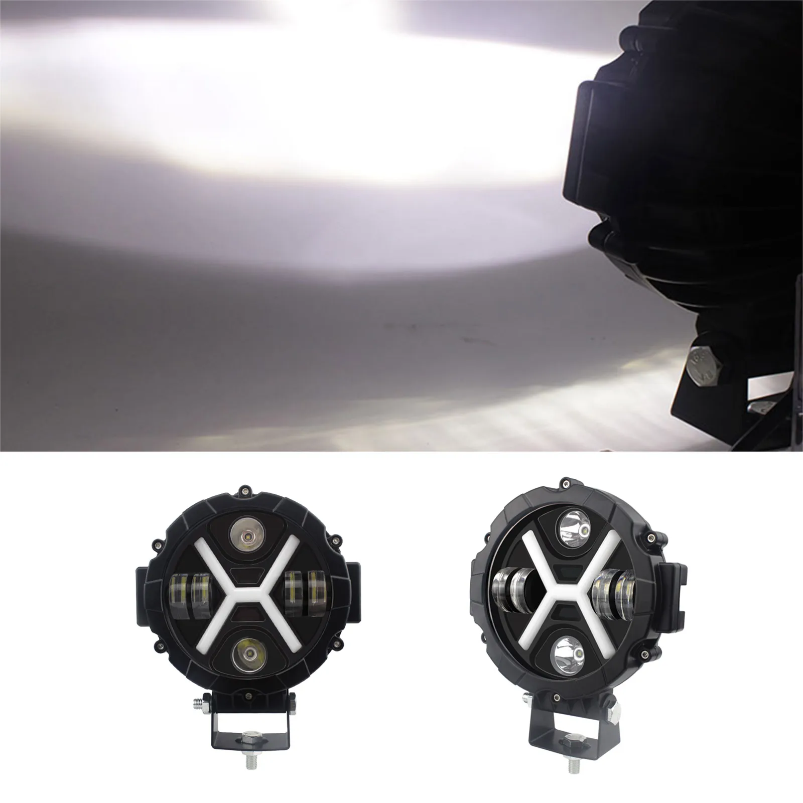 

Car Headlight 7 inch Front Bumper light head Lamp for Wrangler Off-road Spotlight Turn Signal High Low Beam Working