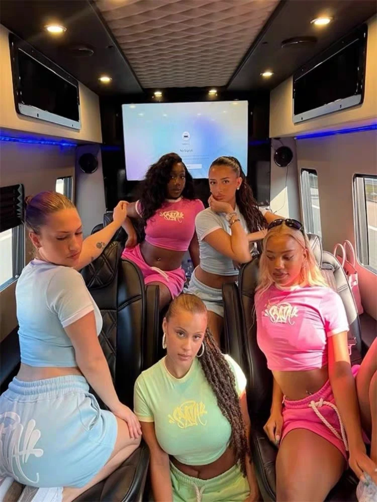 

Hot Harajuku Y2k Korean European and American sport Tight T-shirt printing personality Women Crop tops Retro emo Punk baby Tee