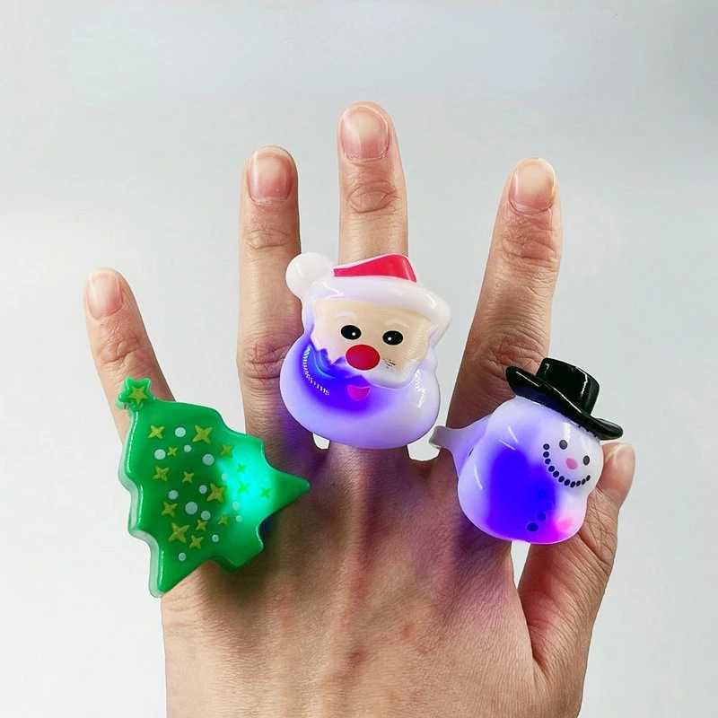 

Christmas Children Cartoon Luminous Gift Ring Hat Dress Up Christmas Eve Lamp