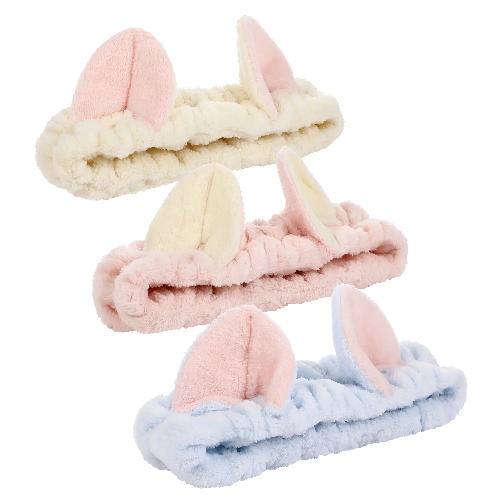 

3 Pcs Headband Spa Washing Face Skincare Headbands Women Womens Cute Cat Ear Miss Hair