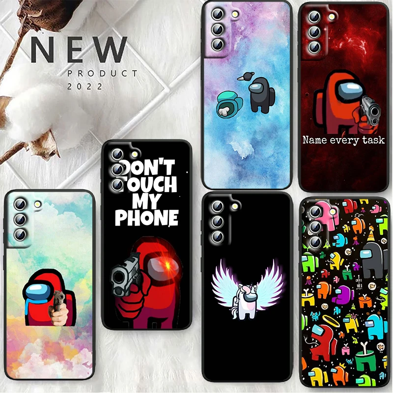 

Hot Game Among us Phone Case For Samsung S23 S22 S21 S20 S10 S8 Note 20 A9 A73 A71 A53 A33 Ultra Plus FE Black