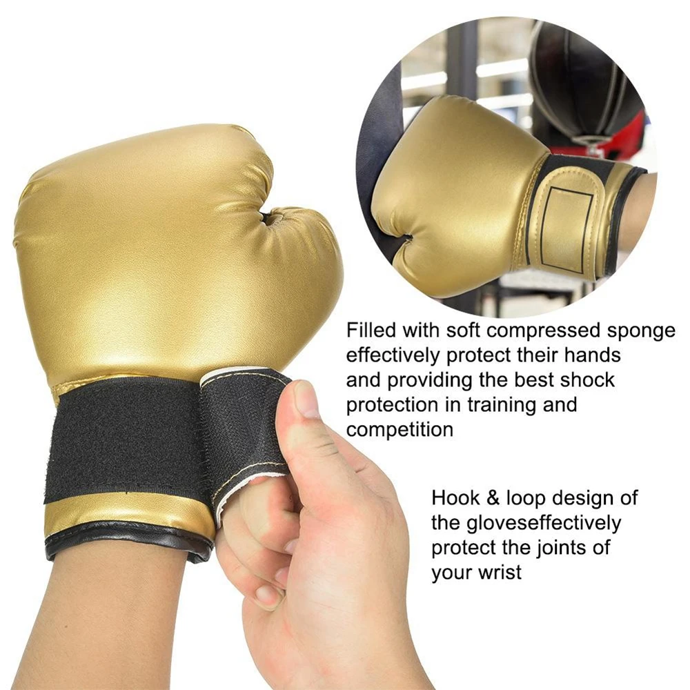 1 Pair Child Boxing Gloves PU Leather Kids Sandbag Punching Sparring Training Mitts Breathable Training Fighting Gloves