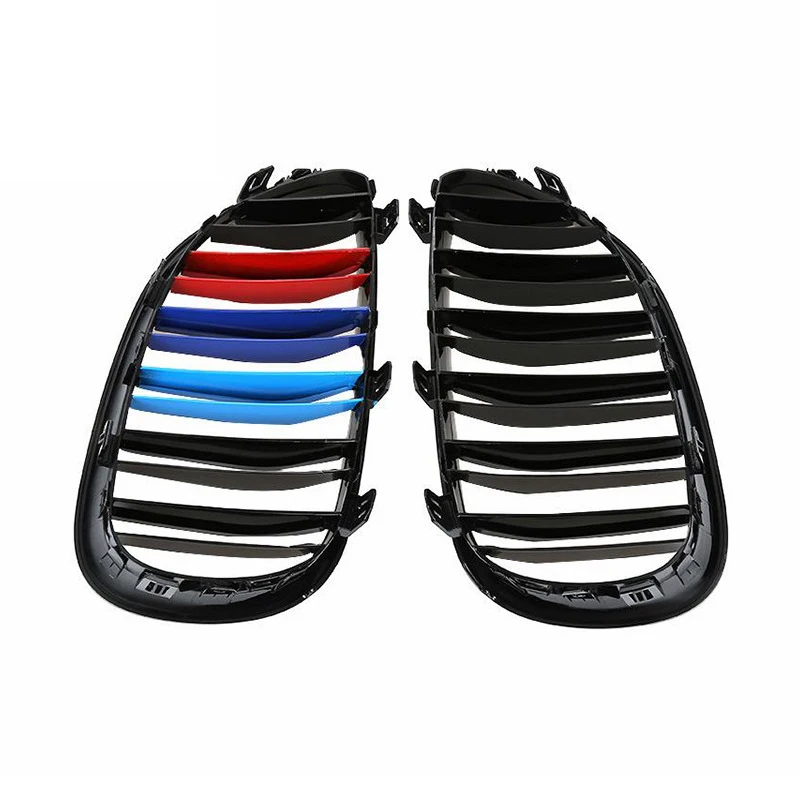 2Pcs Car Kidney Grill Racing Double Line Grille For BMW 5 Series E60 E61 2003-2010 Tuning Front AUTO Accessories images - 6