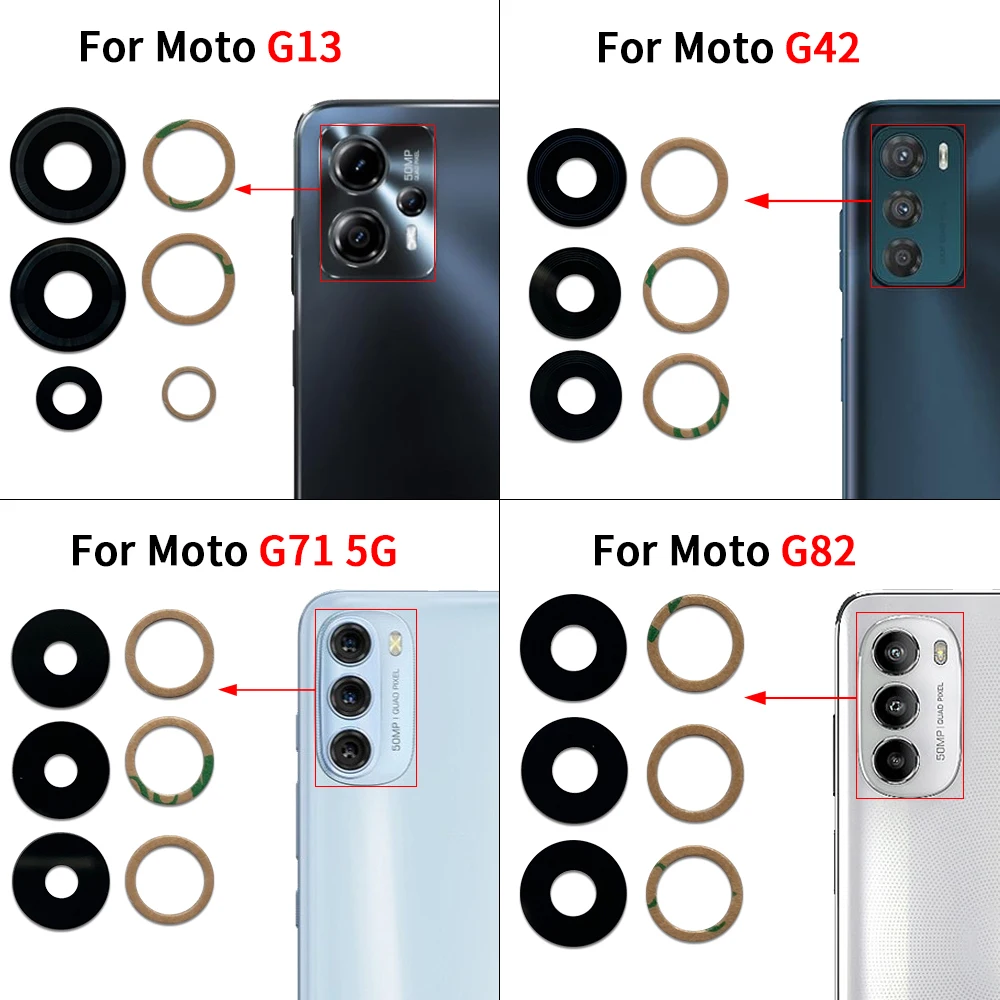 Фото 5 шт., стеклянная линза задней камеры с клеем для Moto G04 G73 G82 G13 G14 G22 G23 G24 Power G31 G42 G50 G53 G71 G34 G84 5G G85 №3