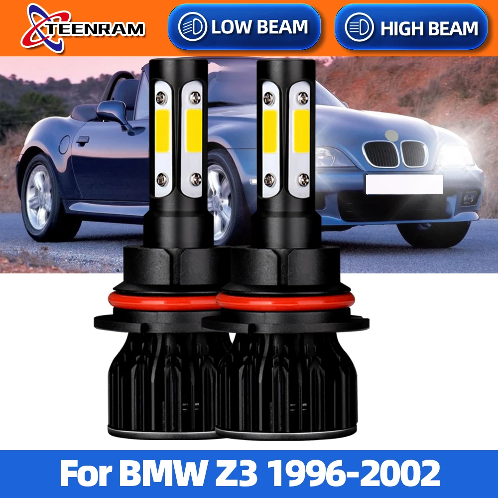 

2PCS LED Headlights 12000LM HB3 HB4 9005 9006 12V 6000K White CSP Chip Car Lights High Beam Low Beam For BMW Z3 1996-2002