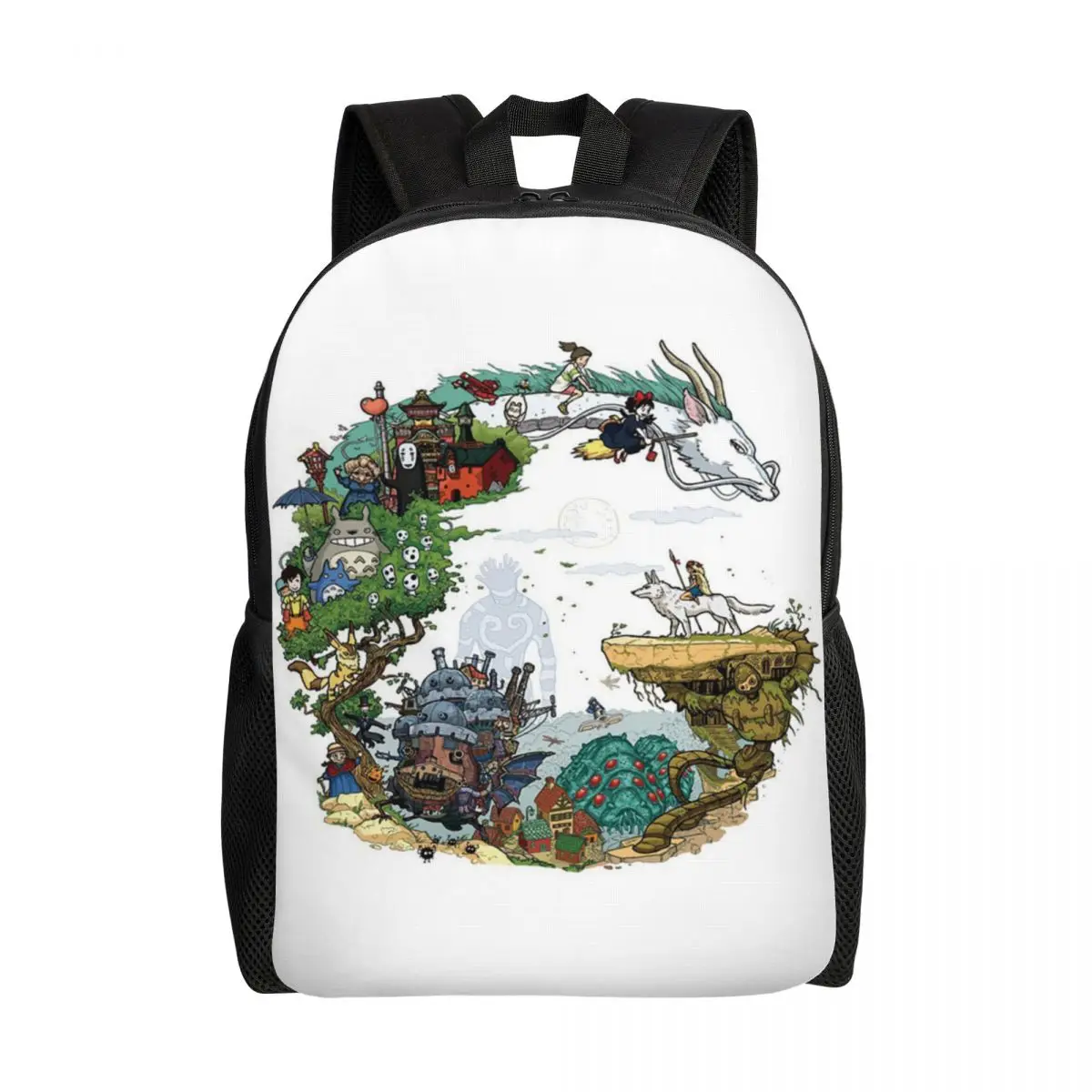 

Ghibli Anime Manga Spirited Away Dragon Backpack College School Students Bookbag Fits 15 Inch Laptop Hayao Miyazaki Bags