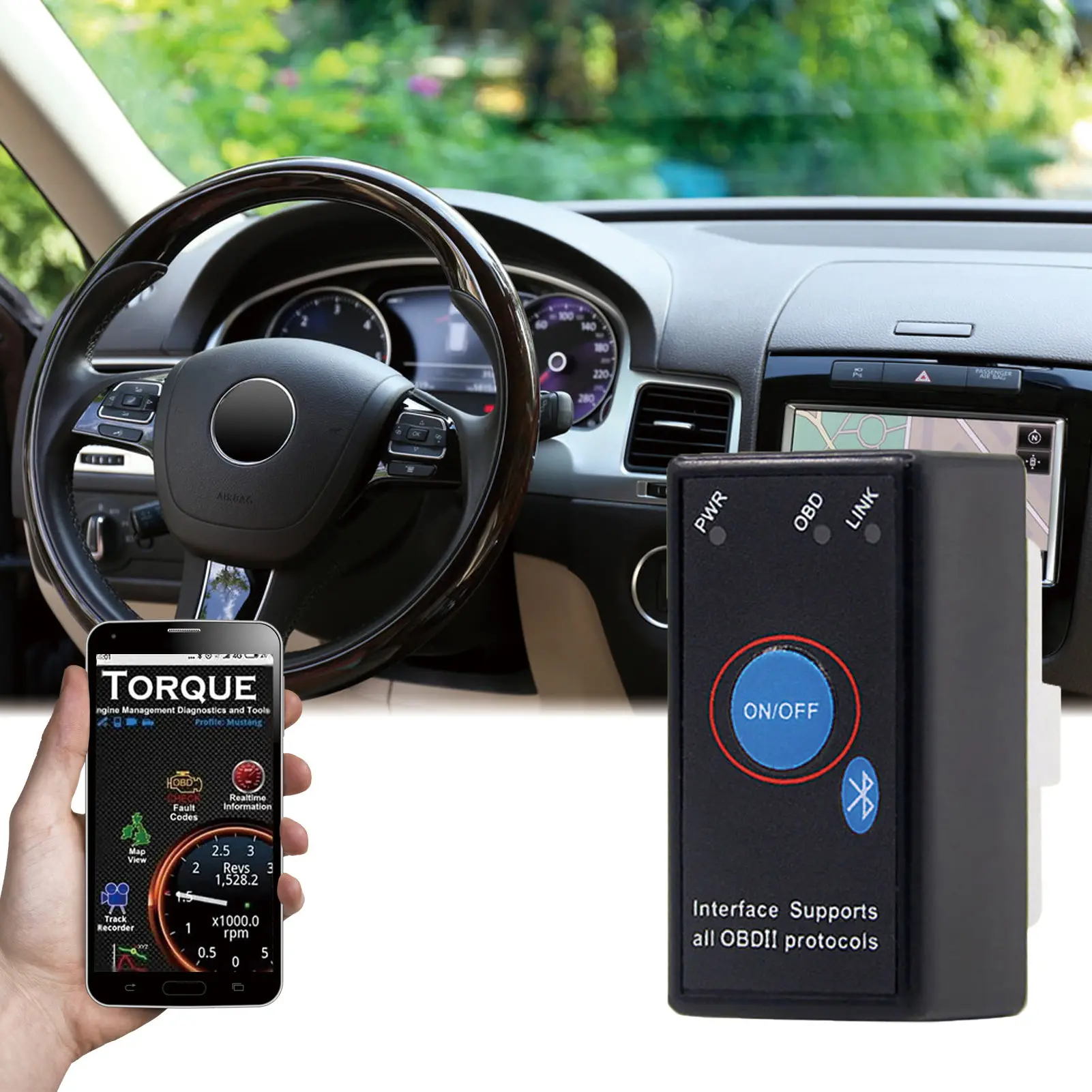 

Диагностический сканер OBD2 V1.5 Elm 327 V 1,5 OBD 2, совместимый с Bluetooth