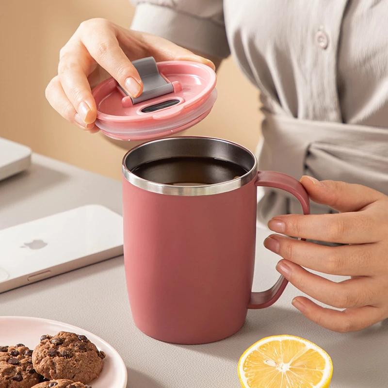 

420ml Smart Show Temperature Mug for Tea Stainless Steel Coffee Water Cups Double Layer Handgrip Office Thermal Tumbler 2 Style