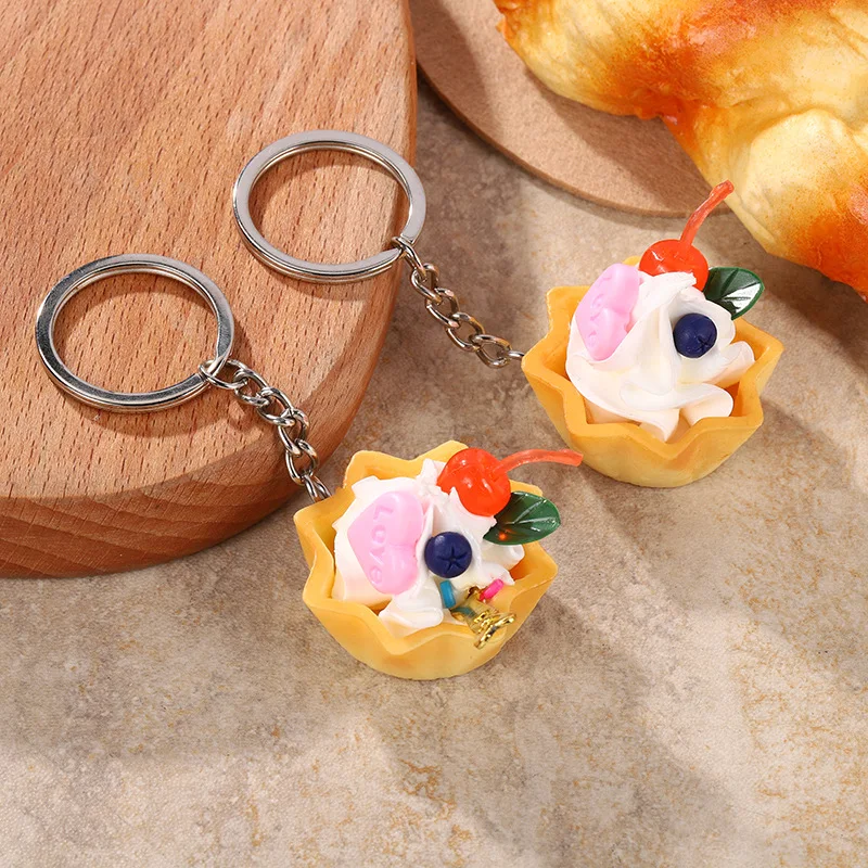

Simulated Fruit Keychain Western Breakfast Model Toy Fruit Cream Cake Simulated Food Photography Decoration Prop Ornament Gift