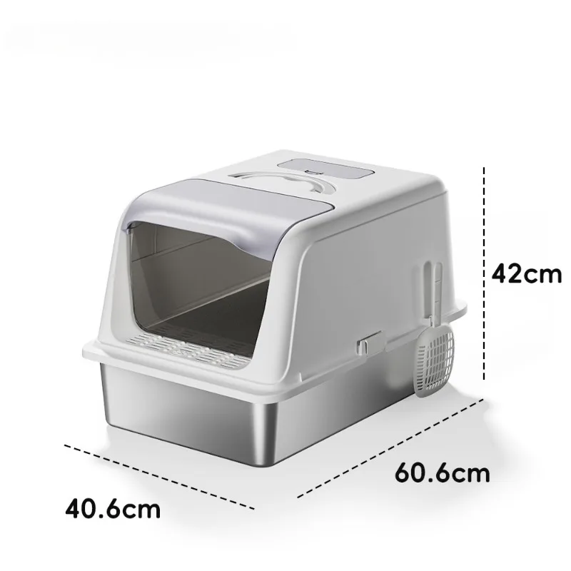 Контейнер для кошачьего туалета из нержавеющей стали закрытый лоток очень