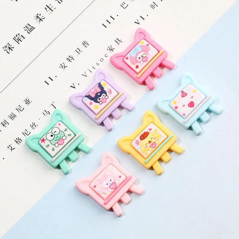 

10Pcs Kawaii Diy Accessories Sanrio Anime Cinnamoroll Cute My Melody Kuromi Sweet Cartoon Hairpin Phone Case Patch Toy for Girls