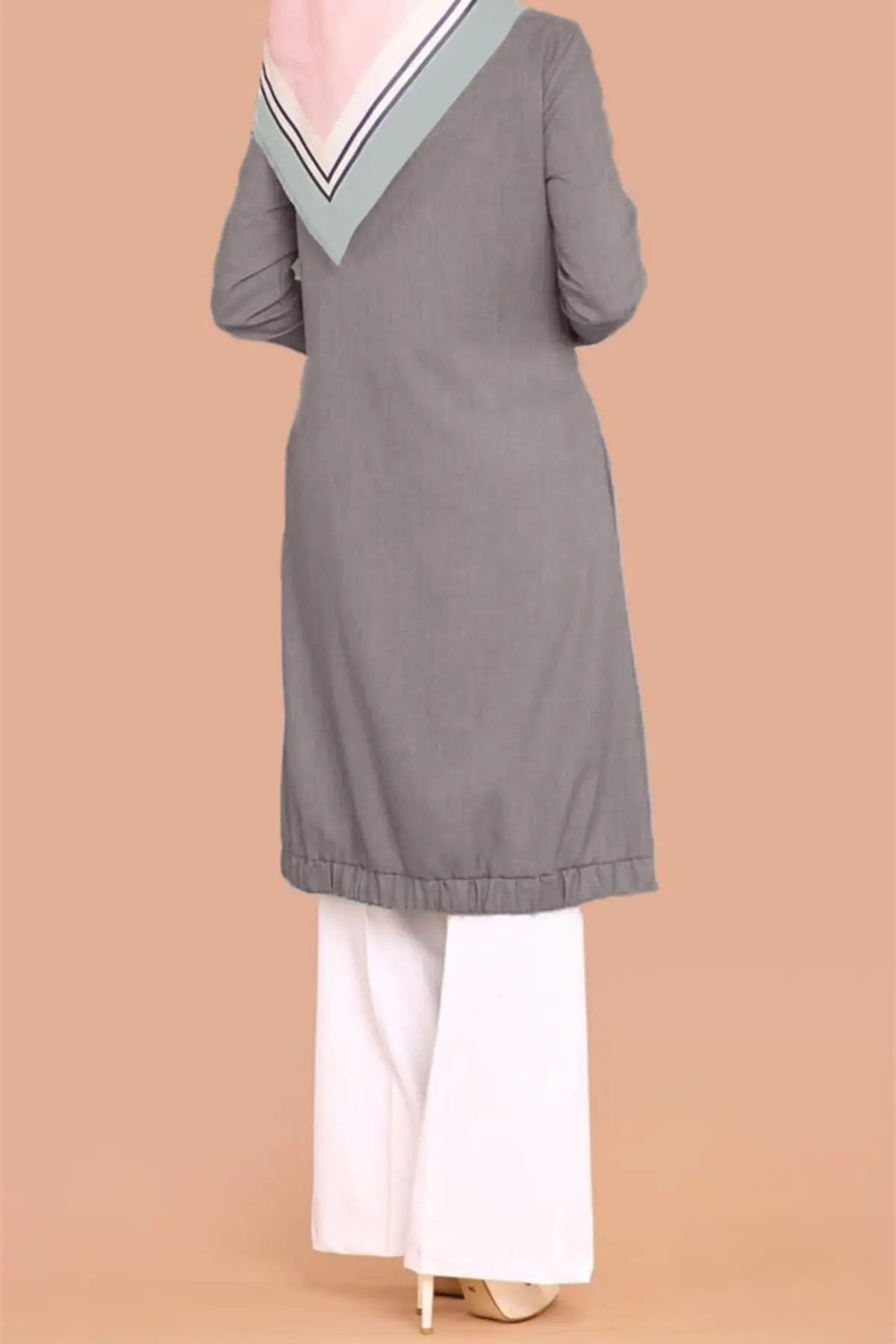 

Linen zippered container KTN2120 Women Muslim Tunic 2021 Fashion