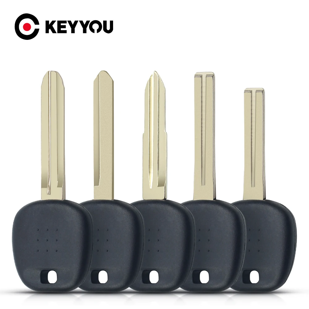 KEYYOU-funda de transpondedor para llave de coche, carcasa de mando a distancia con Chip, para Toyota Rav4, Camry, Highlander, Yaris, Corolla, 10 unids/lote