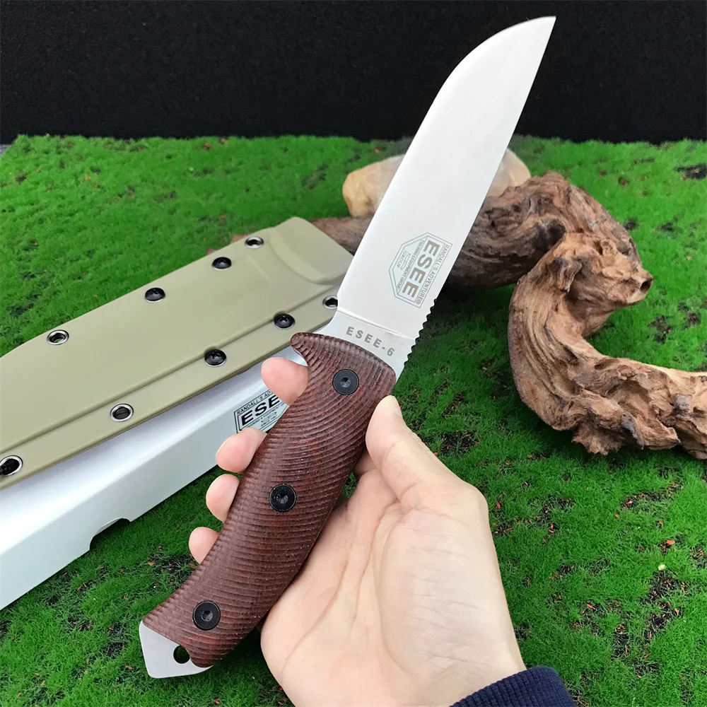 Фото Новый специализированный нож ESEE-6 с фиксированным клинком из стали D2, рукоять G10, для охоты, резки, повседневного ношения, активного отдыха, кемпинга, рыбалки, подарки для мужчин №3