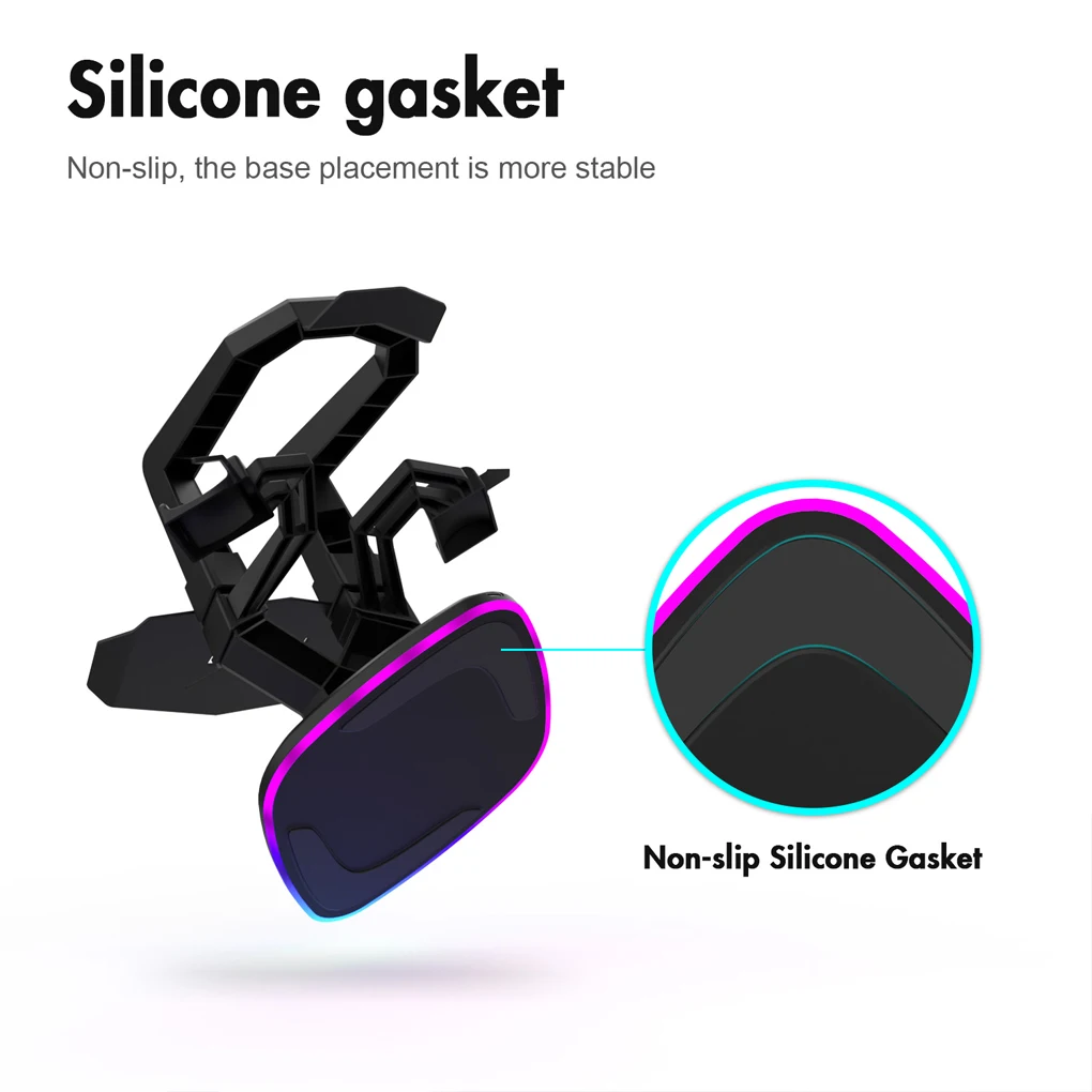 

Tabletop VR Headset Charging Docking Station Colorful Atmosphere Light Helmet Gamepad Holder Anti-slip Plastic Stand