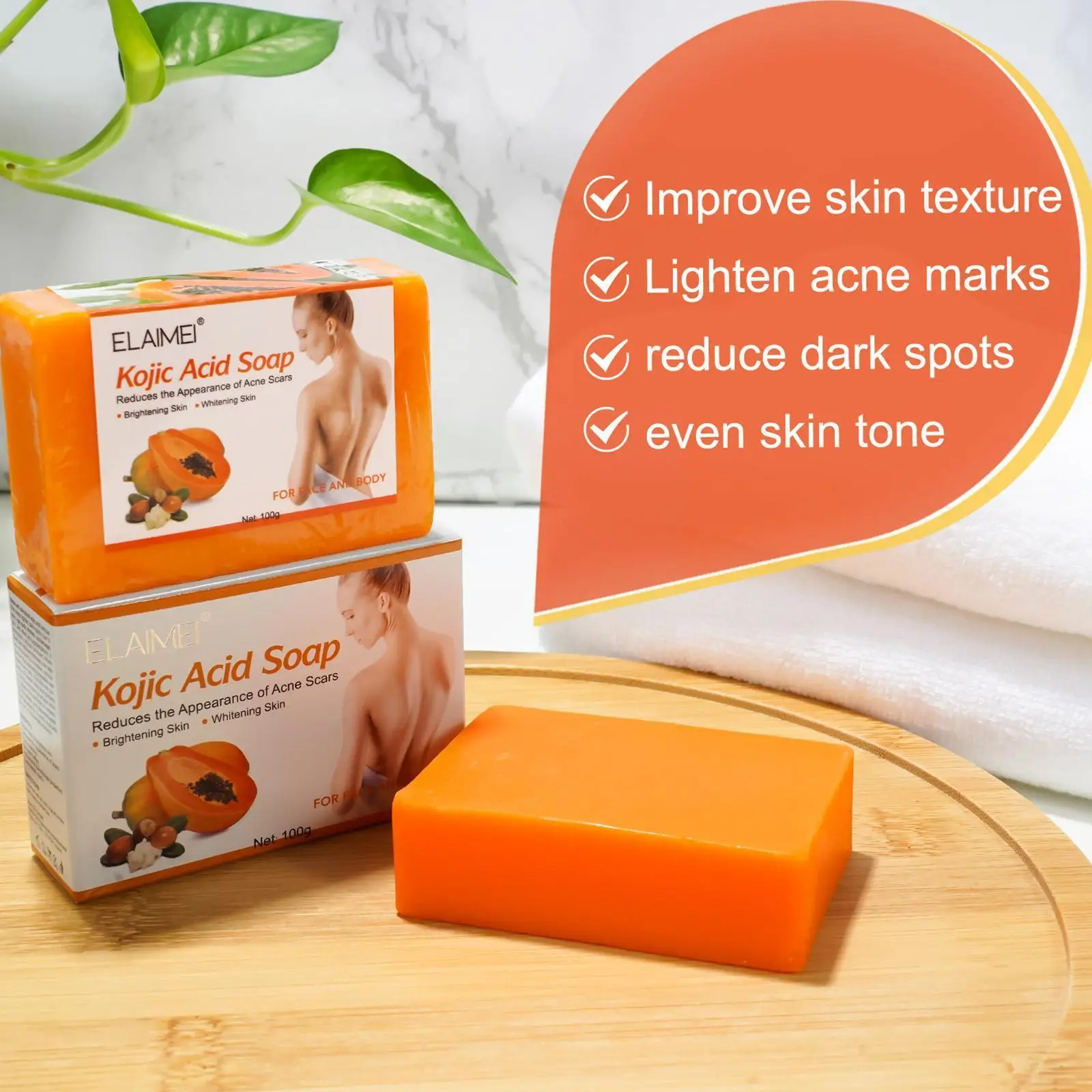 

Papaya Kojic Acid Soap Deeply Cleanses And Softens Acne Moisturizes And Brightens Tone Cuticle And Whitens Skin Lightens Me L1Y5