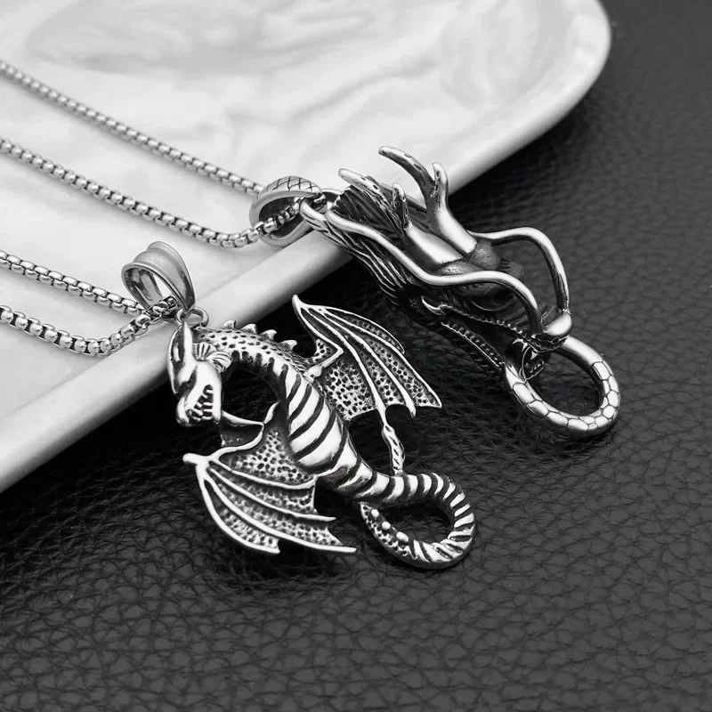 Титановая сталь нержавеющая кулон зодиакального дракона ожерелье из титановой
