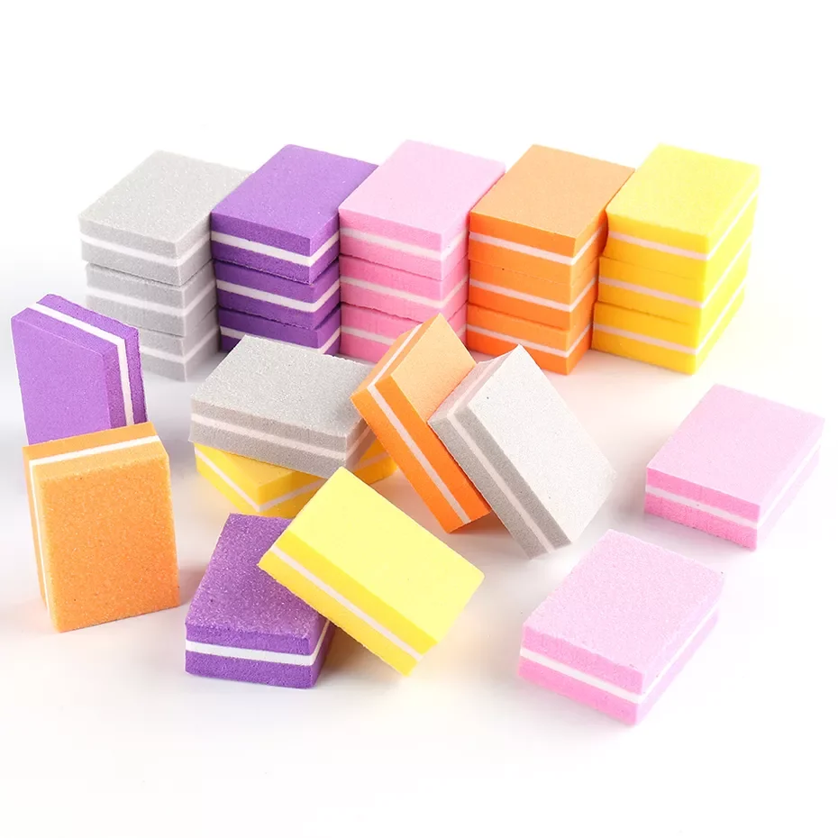 

10pcs Professional Nail File 100/180 Nail Sanding Block Double-sided Mini Buffer Sponge Polishing Pedicure Manicure Tools LY1824