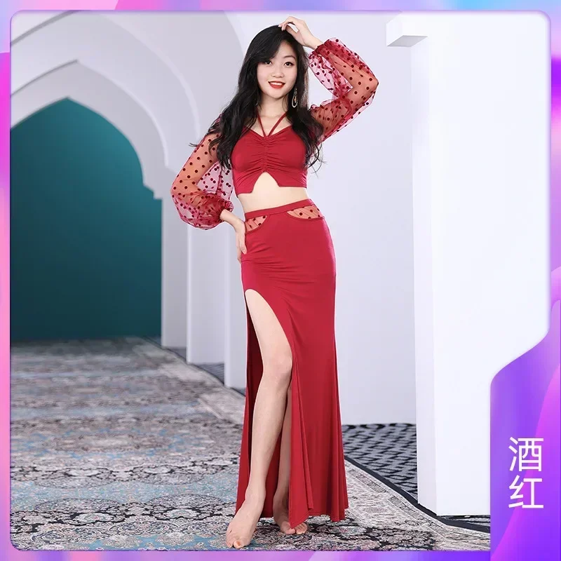 Новый костюм для танца живота женское тренировочное платье восточных танцев