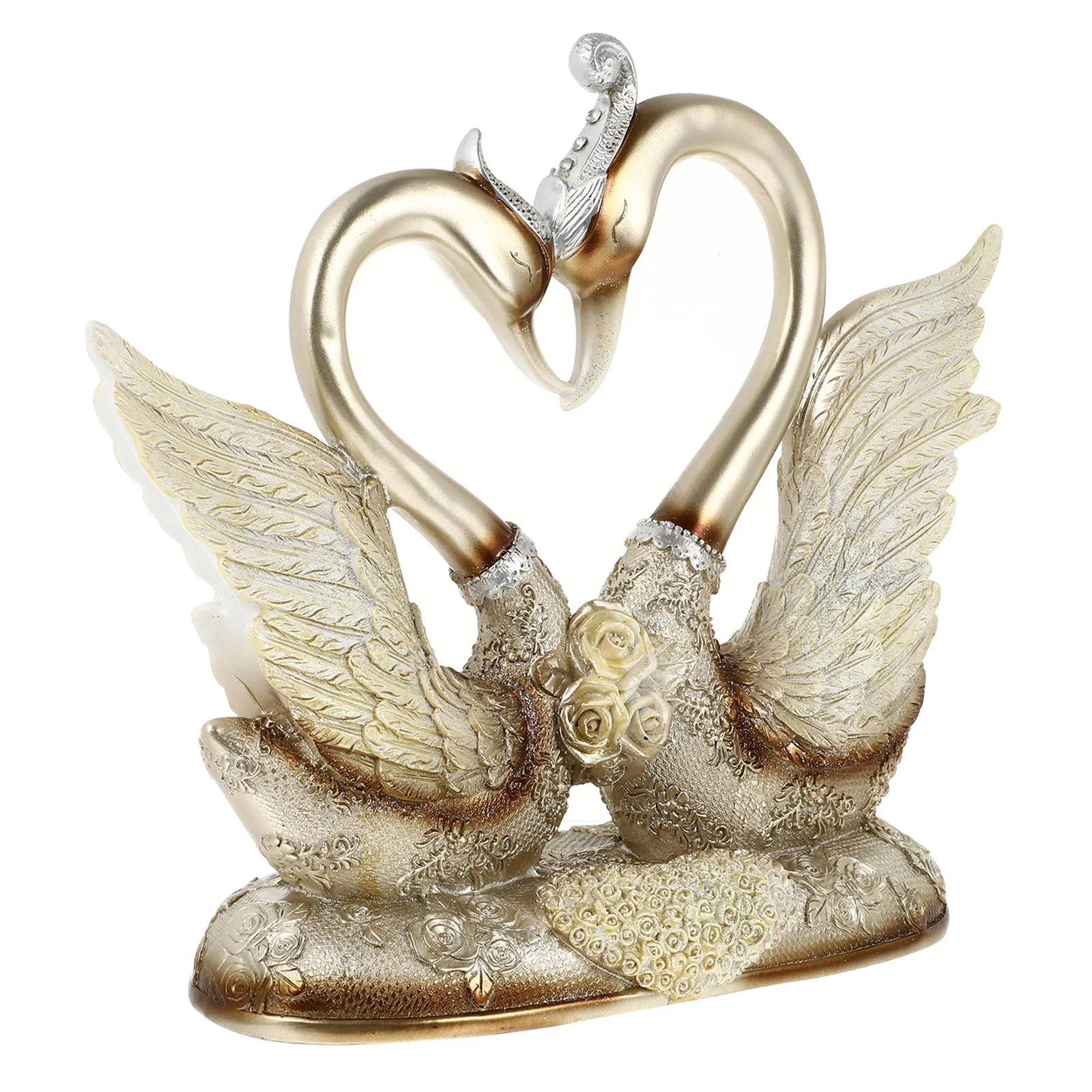 

House Decorations Home Bird Desktop Decor Bird Lover Figurine Couple Swan Sculptures Animal Statue Ornament Animal Couple Statue