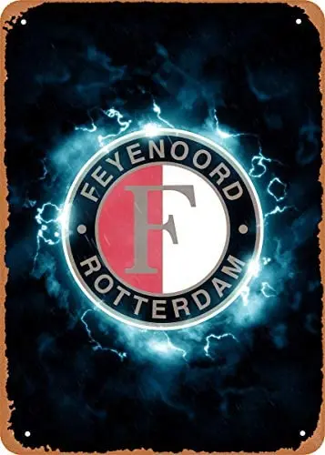 

Fanzi Vintage Look Metal Sign Sports Art Feyenoord 8"X12" Tin Plate Wall Decor