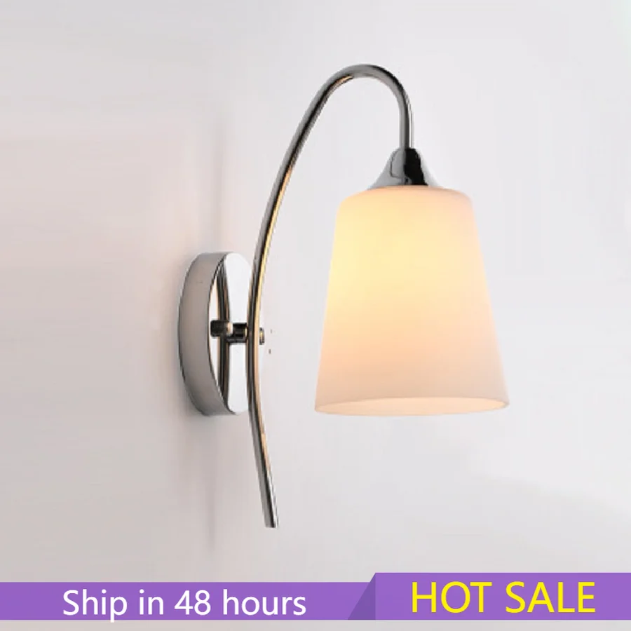 

LukLoy Modern Bedside LED Wall Lamp Simple Glass Shade Wall Light Nordic Indoor Decoration Sconce Bedroom Bedside Night Lights