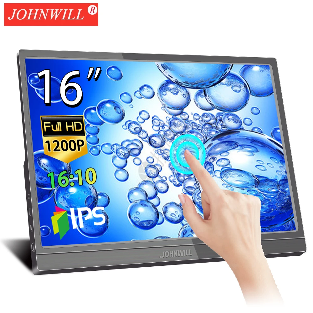 Компьютерный монитор 16-дюймовый портативный 1920x1200 IPS-панель ЖК-дисплей HD с