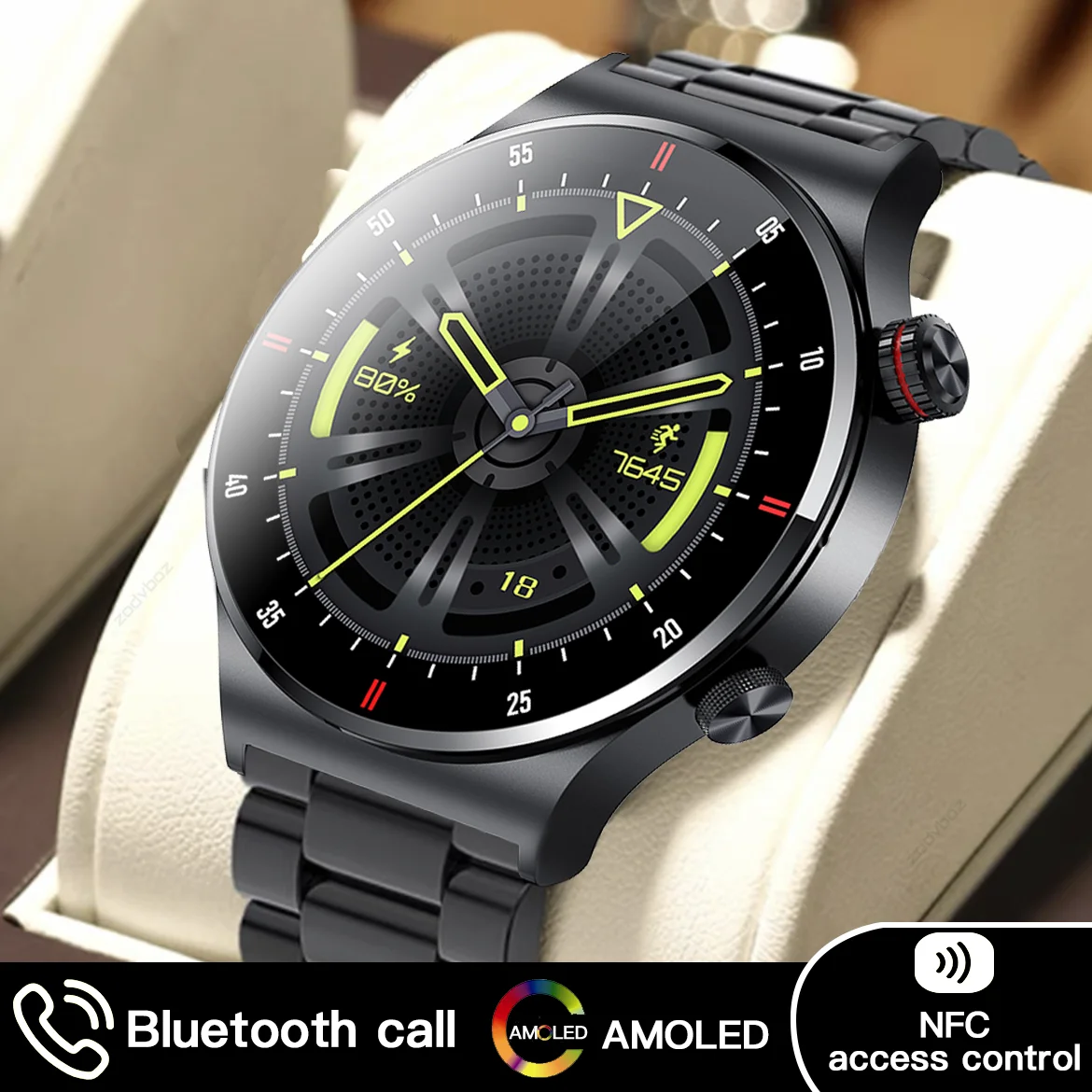 

2022 New ECG Smart Watch Men Custom Dial Answer Call Sport Fitness Tracker NFC Access Control Waterproof Smartwatch For Huawei