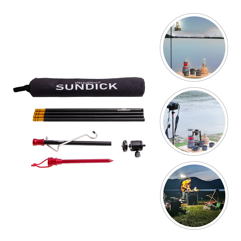 

1 Set Hiking Folding Lamp Post Pole Aluminum Alloy Portable Hanging Light Stand