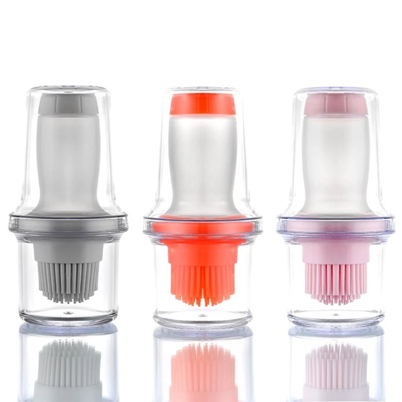 

Portable Silicone Oil Brush Bottle Barbecue Brush with Protective Cover Baking