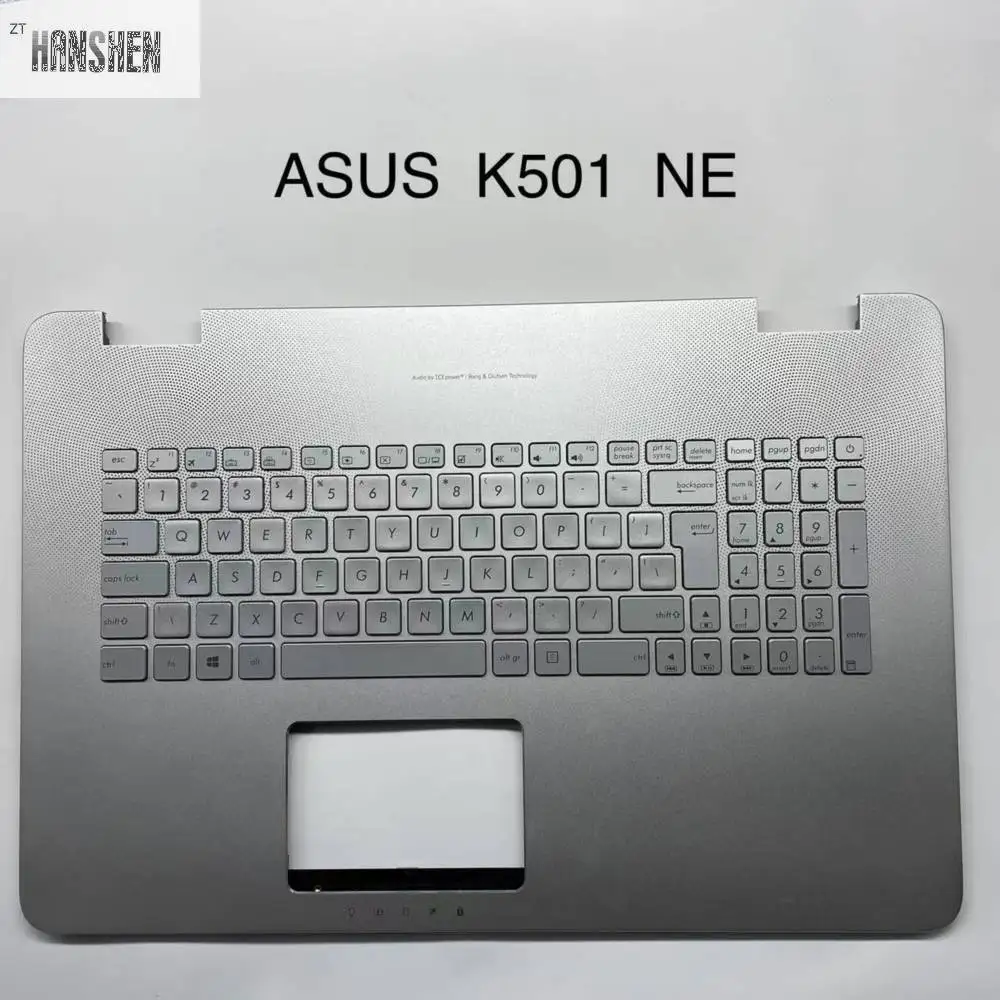 

Клавиатура для Asus N76, N76VB, N76VJ, N76VM, N76VZ, серебристый Топ, чехол для ноутбука, подставка для рук, верхний чехол, панель с подсветкой