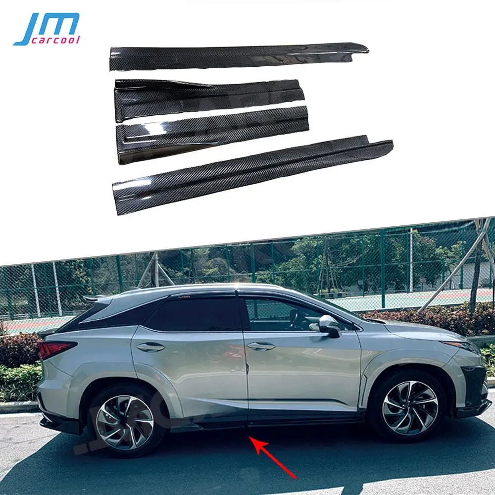 

Carbon Fiber/FRP Unpainted Black Side Skirts Door Bumper Skid Plate Sill Mouldings For Lexus RX300 RX450H 2016-2020