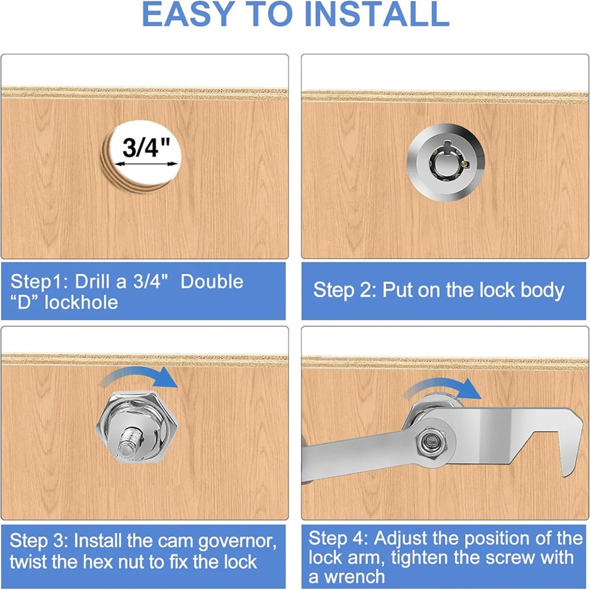 Замок для ящика инструментов с ключом 5/8 дюймов кулачковый замок шкафа